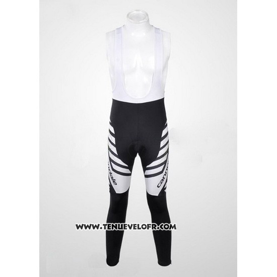 2012 Maillot Ciclismo Cannondale Noir et Blanc Manches Longues et Cuissard